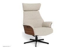 Air l�nestol, Valn�d, Drejefod sort aluminium, Stof | Alta Stone 73 | Conform