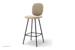 Pauline Comfort barstol, Thekenh�he 65 cm, Metallbeine, Eiche ge�lt, Stoff | Cream (Kvadrat Moss) | Brdr. Kr�ger