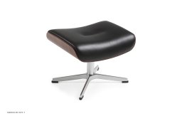 Timeout fodskammel, Valn�d, X-fod aluminium, L�der | Zero Black 89 | Conform