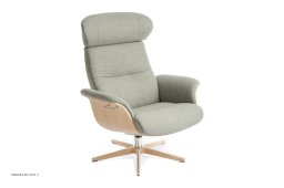 Timeout l�nestol, Eg ubehandlet, Drejefod tr�/aluminium, Stof | Sheford Light grey 72 | Conform