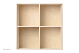 ATBO Reol 70 x 70, Lodret mellemside, 34,5 cm, Ask mat lak
