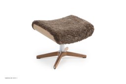 Timeout fodskammel, Eg lak, X-fod tr�/aluminium, F�reskind | Sheepskin Sahara | Conform
