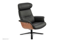 Timeout l�nestol, Valn�d, Quattro drejefod sort aluminium, L�der | Fantasy Black 89 | Conform