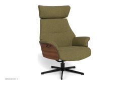 Air l�nestol, Valn�d, Drejefod sort aluminium, Stof | Etna Olive 28 | Conform