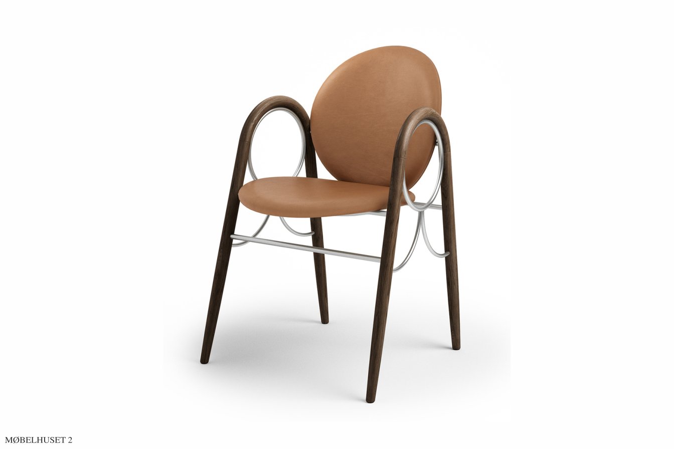 Arkade Chair, R�uchereiche ge�lt, Leder | Brandy, Chromgestell | Brdr. Kr�ger