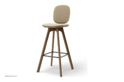 Pauline Comfort barstol, Barh�he 75 cm, Holzbeine, R�uchereiche ge�lt, Stoff | Cream (Kvadrat Moss) | Brdr. Kr�ger