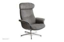 Timeout l�nestol, Helpolstret, Drejefod aluminium, Stof | Velvety Mole 63 | Conform