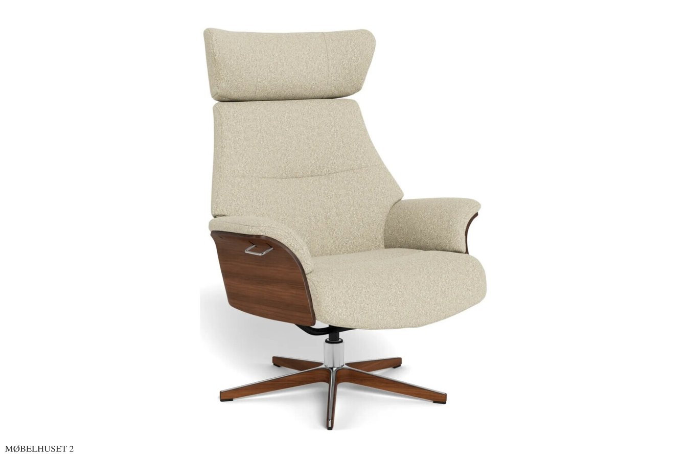 Air l�nestol, Valn�d, Drejefod tr�/aluminium, Stof | Denali Beige 62 | Conform