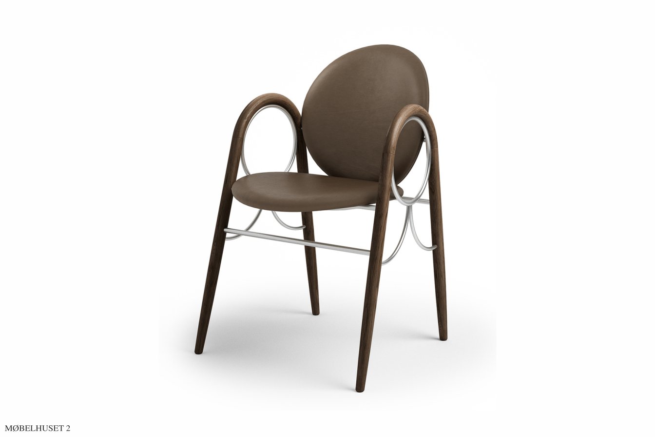 Arkade Chair, R�uchereiche ge�lt, Leder | Cinnamon, Chromgestell | Brdr. Kr�ger