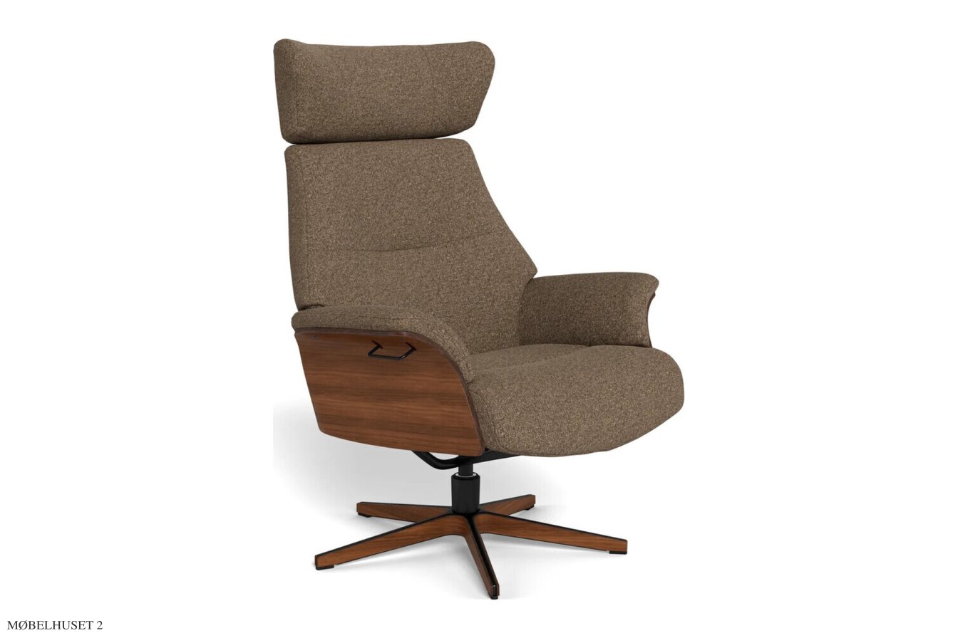 Air l�nestol, Valn�d, Drejefod tr�/sort aluminium, Stof | Etna Mole 63 | Conform