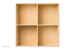 ATBO Reol 70 x 70, Lodret mellemside, 34,5 cm, Ask klar olie