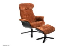 Timeout l�nestol, Eg sortbejdset, Quattro drejefod sort aluminium, Stof | Alice Bronze 19 | Conform