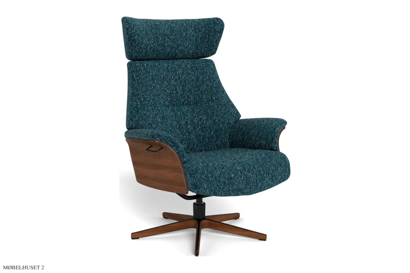 Air l�nestol, Valn�d, Drejefod tr�/sort aluminium, Stof | Peri Ocean 47 | Conform