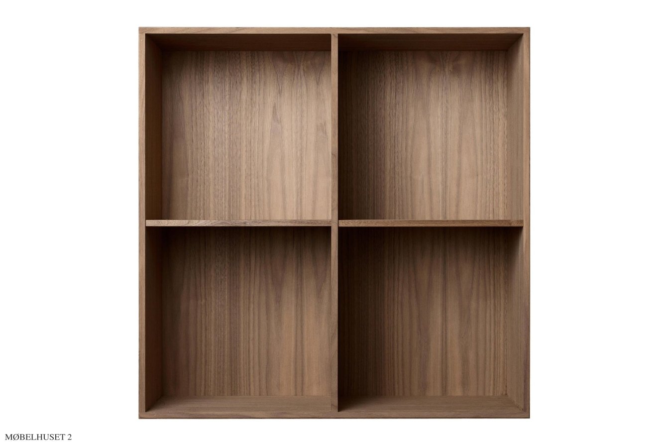 ATBO Reol 70 x 70, Lodret mellemside, 21 cm, Valn�d mat lak