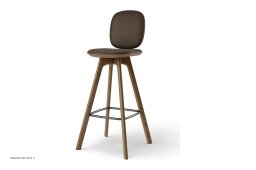 Pauline Comfort barstol, Barh�he 75 cm, Holzbeine, R�uchereiche ge�lt, Leder | Cinnamon | Brdr. Kr�ger