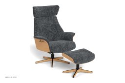 Air l�nestol, Eg lak, Drejefod tr�/sort aluminium, F�reskind | Sheepskin Charcoal | Conform