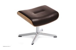 Timeout fodskammel, Eg lak, X-fod aluminium, L�der | Fantasy Brown 67 | Conform