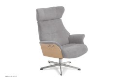 Air l�nestol, Eg ubehandlet, Drejefod sort aluminium, Stof | Etna Olive 28 | Conform