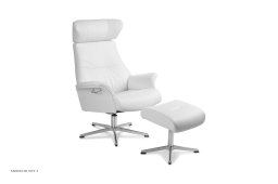 Air l�nestol, Helpolstret, Drejefod aluminium, L�der | Fantasy Pure white 02 | Conform