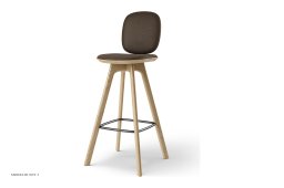 Pauline Comfort barstol, Barh�he 75 cm, Holzbeine, Eiche ge�lt, Leder | Cinnamon | Brdr. Kr�ger