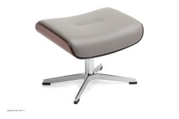 Timeout fodskammel, Valn�d, X-fod aluminium, L�der | Fantasy Cement 78 | Conform