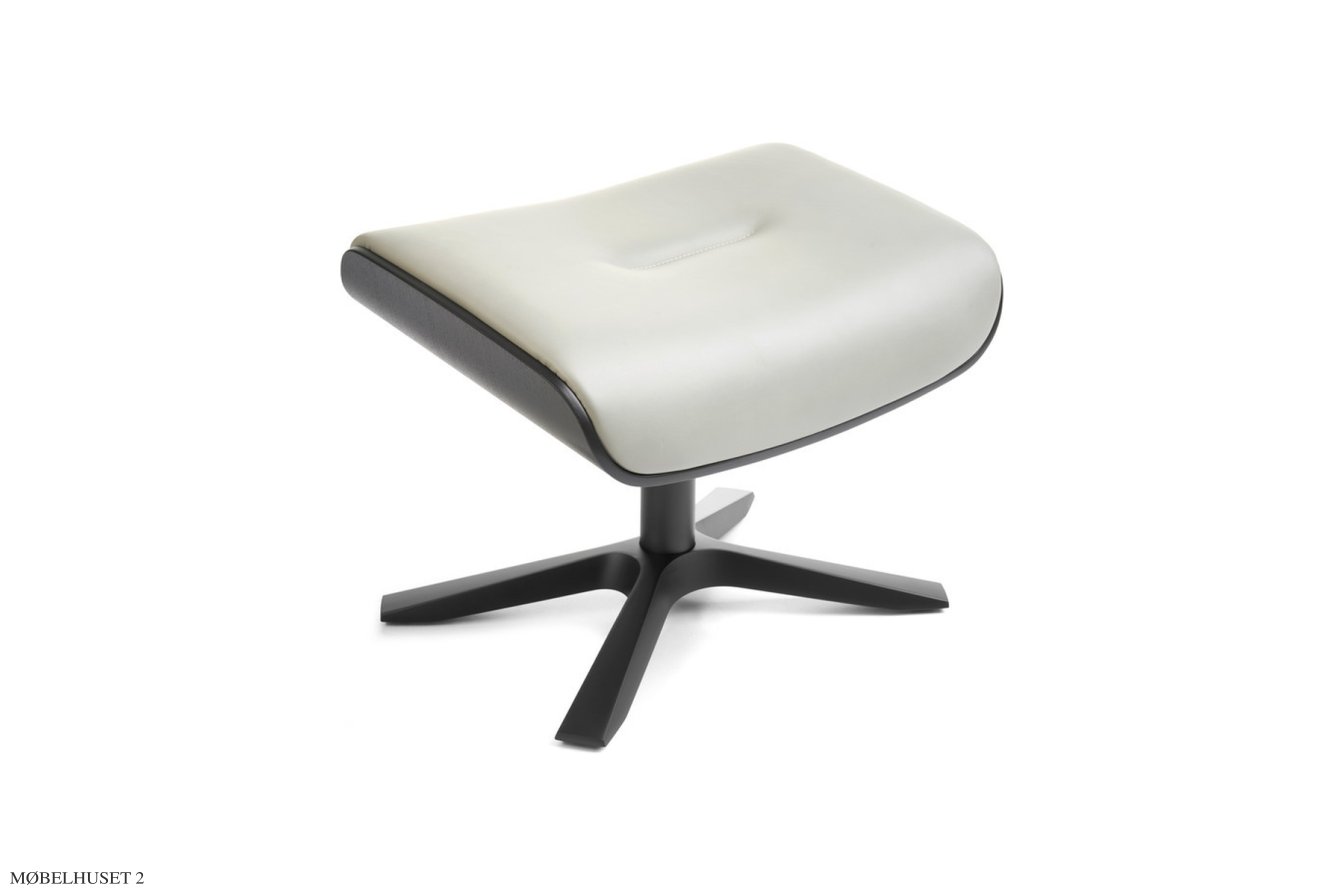 Timeout l�nestol, Eg sortbejdset, Quattro drejefod sort aluminium, L�der | Jesolo Eucalyptus 72 | Conform