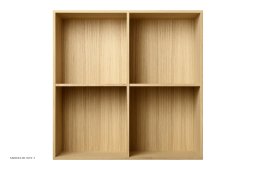 ATBO Reol 70 x 70, Lodret mellemside, 21 cm, Eg mat lak