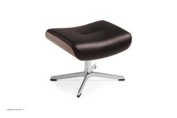 Timeout fodskammel, Valn�d, X-fod aluminium, L�der | Sorrento Mocca 68 | Conform