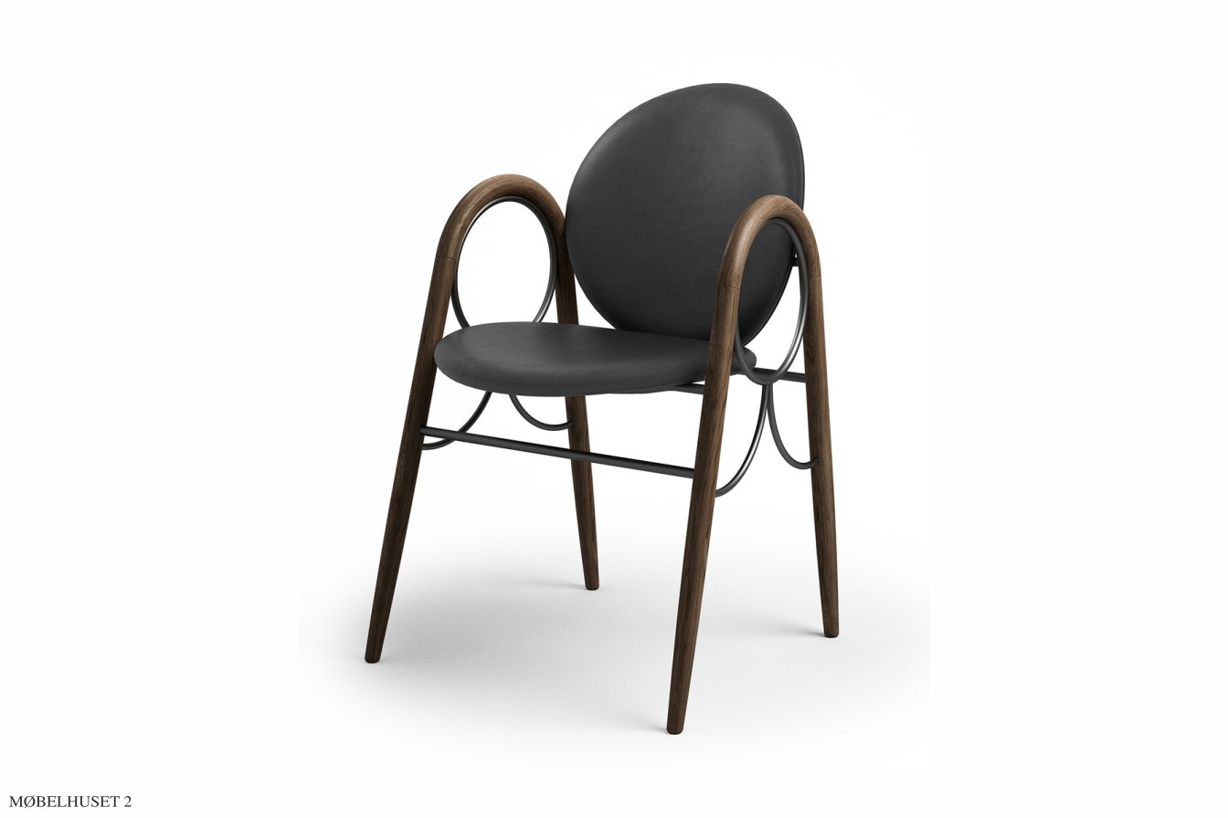Arkade Chair, R�uchereiche ge�lt, Leder | Black, Schwarzes Gestell | Brdr. Kr�ger