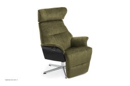 Air l�nestol, Eg sortbejdset, Drejefod aluminium, Stof | Etna Olive 28 | Conform