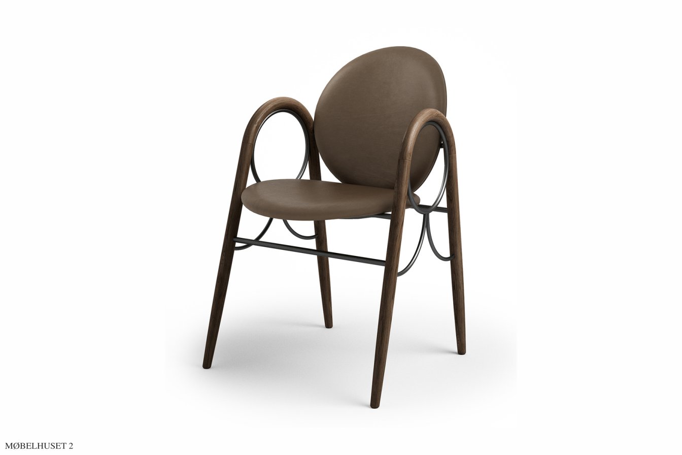 Arkade Chair, R�uchereiche ge�lt, Leder | Cinnamon, Schwarzes Gestell | Brdr. Kr�ger