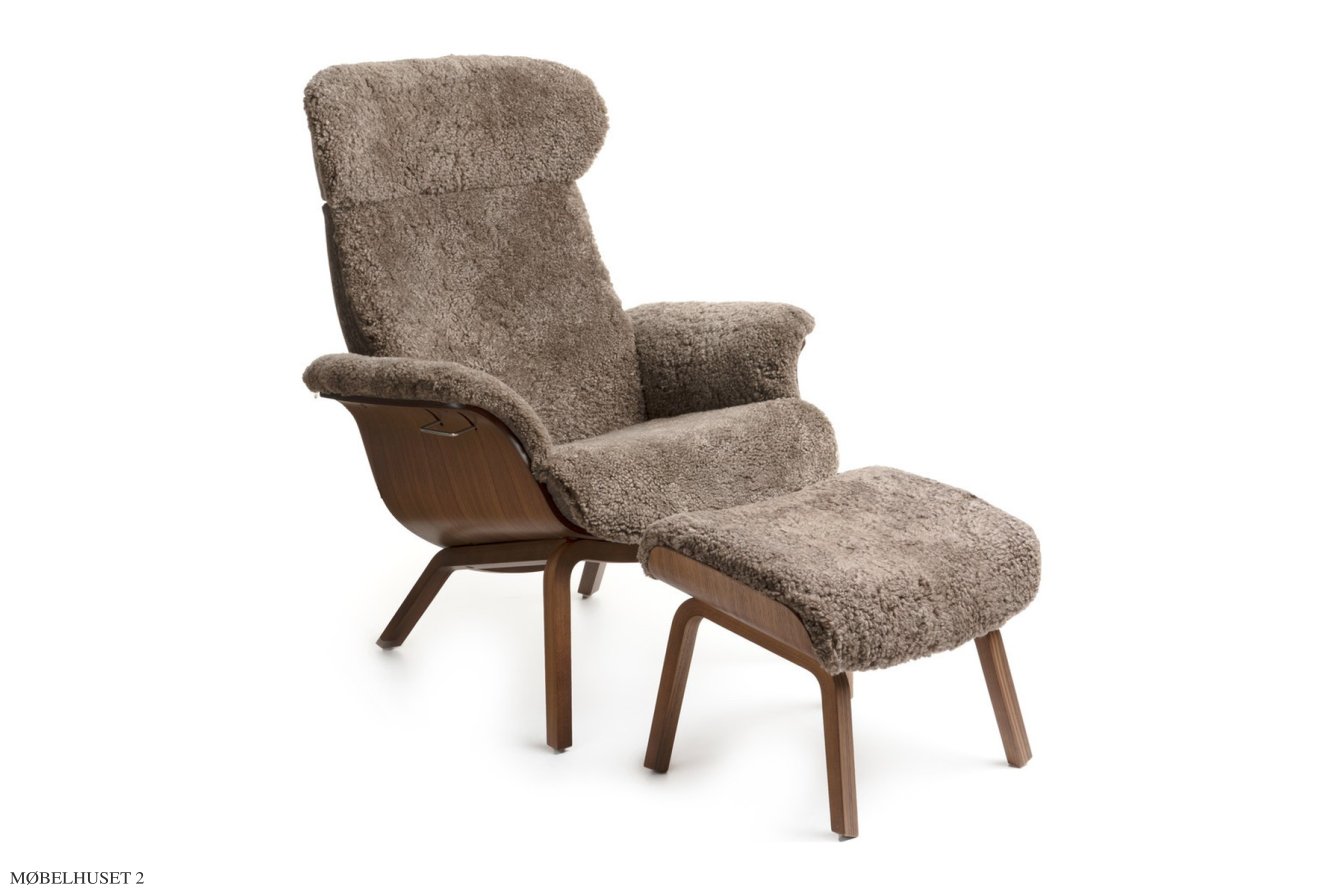 Timeout l�nestol, Valn�d, 4 ben i tr�, F�reskind | Sheepskin Sahara | Conform