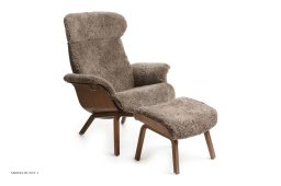 Timeout l�nestol, Valn�d, 4 ben i tr�, F�reskind | Sheepskin Sahara | Conform