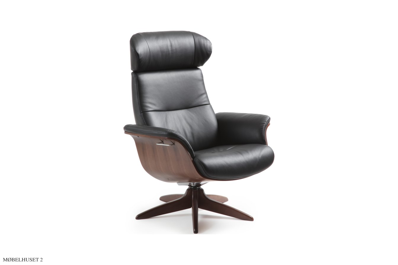 Timeout l�nestol, Valn�d, Drejefod i tr�, L�der | Fantasy Black 89 | Conform