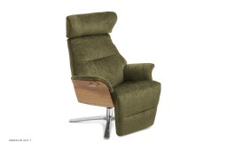 Air l�nestol, Eg lak, Quattro drejefod aluminium, Stof | Etna Olive 28 | Conform