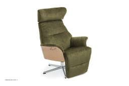 Air l�nestol, Eg ubehandlet, Drejefod aluminium, Stof | Etna Olive 28 | Conform