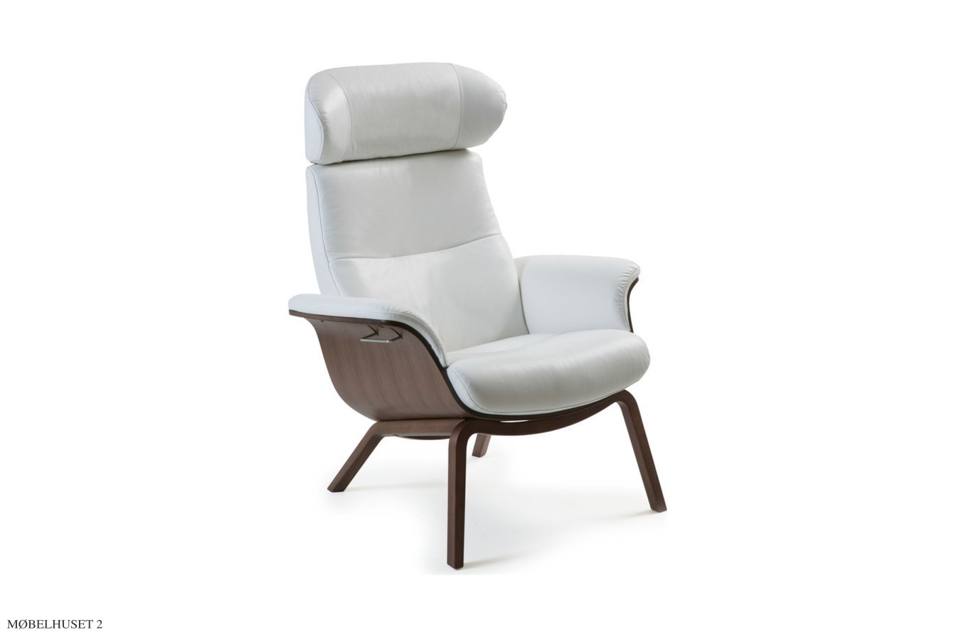 Timeout l�nestol, Valn�d, 4 ben i tr�, L�der | Meno White 00 | Conform