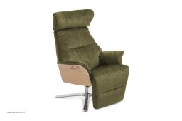 Air l�nestol, Eg ubehandlet, Quattro drejefod aluminium, Stof | Etna Olive 28 | Conform