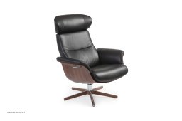 Timeout l�nestol, Valn�d, Drejefod tr�/aluminium, L�der | Fantasy Black 89 | Conform