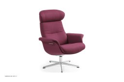 Timeout l�nestol, Helpolstret, Drejefod aluminium, Stof | Facet Aubergine 57 | Conform