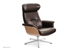 Timeout l�nestol, Eg lak, Drejefod aluminium, L�der | Fantasy Brown 67 | Conform