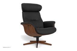 Timeout l�nestol, Valn�d, Drejefod tr�/sort aluminium, L�der | Fantasy Black 89 | Conform