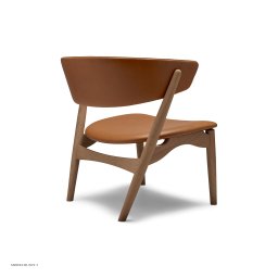 Sibast No 7 Loungestuhl gepolstert | wei� ge�lte Eiche, cognac
