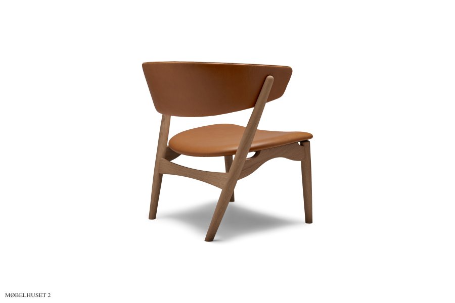 Sibast No 7 Loungestol Fuldpolstret | hvidolieret eg, cognac