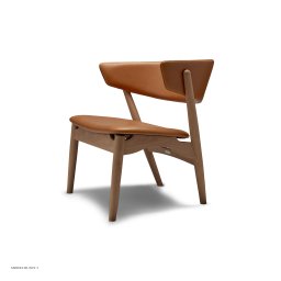 Sibast No 7 Loungestuhl gepolstert | wei� ge�lte Eiche, cognac