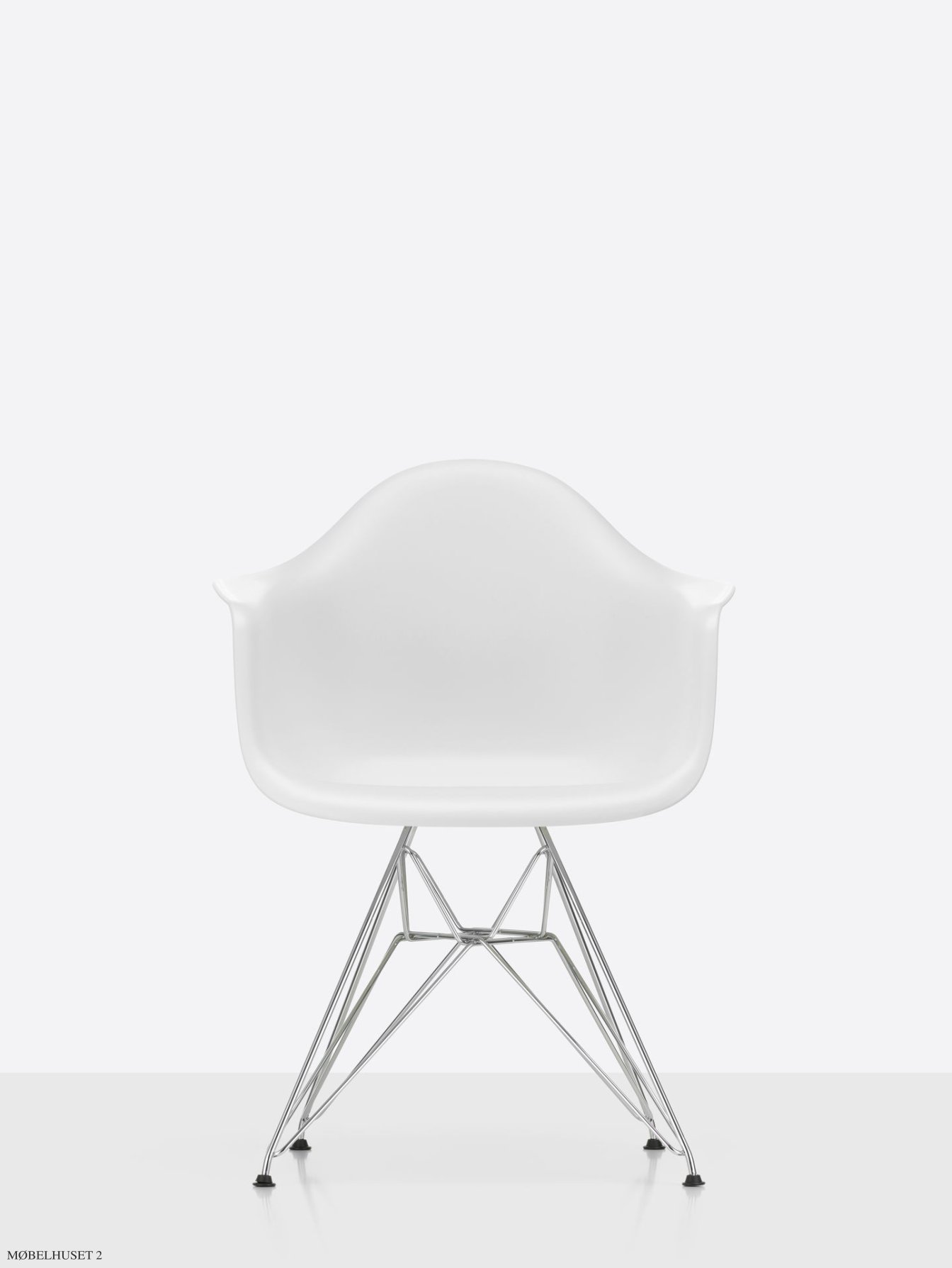 Eames Plastic Armchair (DAR), Verchromt