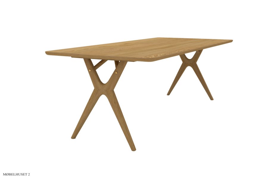 Amelia spisebord med messingdetaljer L180 x B90 x H74 cm Ask s&aelig;be