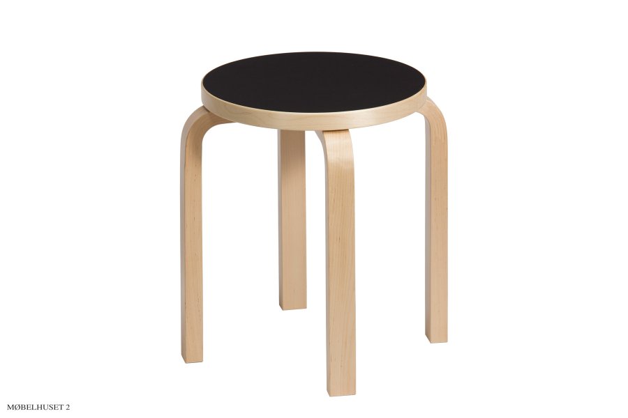 Stool E60 | Farbe Birke/schwarzes Linoleum