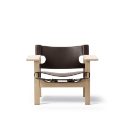 Der Spanische Stuhl | Brge Mogensen | Dunkelbraun Narbenleder