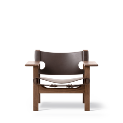 Der Spanische Stuhl | Brge Mogensen | Dunkelbraun Narbenleder